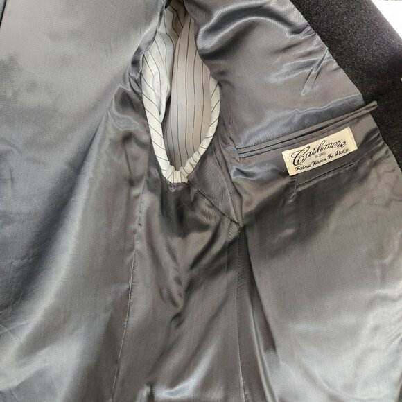 Mens XL Gray Black Lined Satin Officewear Business Workwear Formal Classy Blazer - Picture 8 of 12